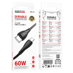 cablu usb c la usb c blue star 3a 60w 1 metru negru