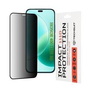 folie proteție techsuit 111d privacy full glue honor x8b / x8c / 400 lite black